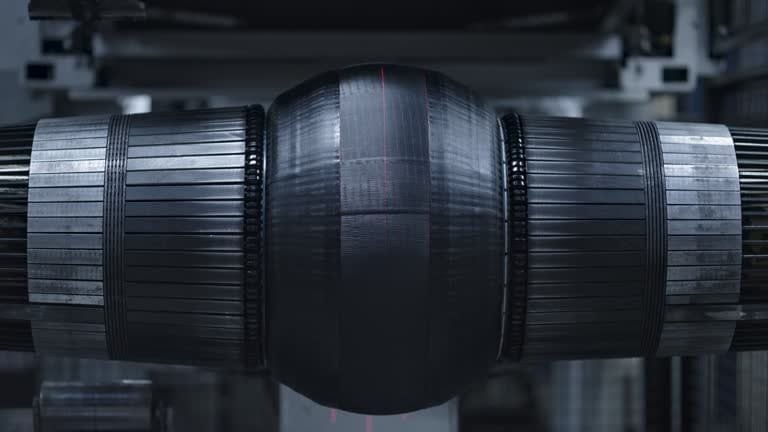 Automated carbon fiber filament winding machine forming composite cylindrical parts
