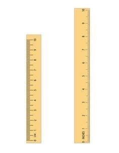 Two rulers in centimeters and inches illustrating scale use in CNC setup and compensation.