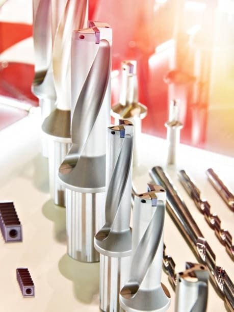 Solid carbide drill bits designed for titanium CNC machining applications.
