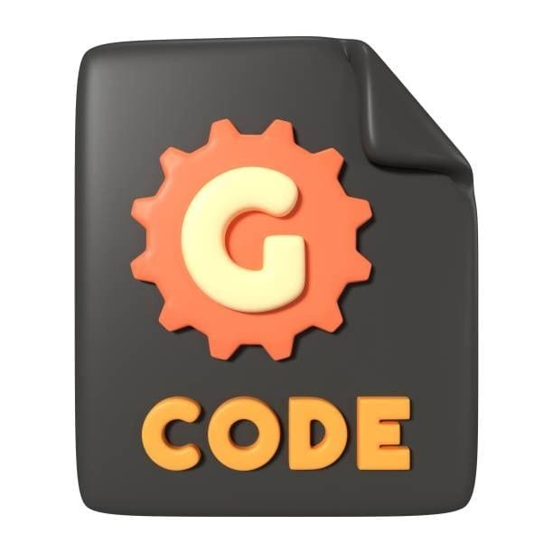 Illustration of a G code file symbolizing CNC programming language for machine operations.