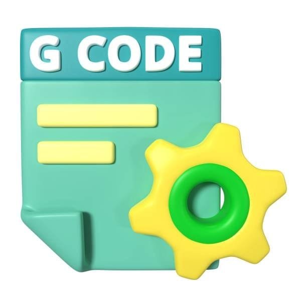 Icon representing G code in CNC machining used for tool movement control.