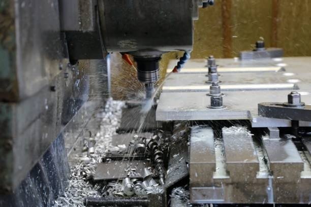 CNC milling large metal plates during small batch production at A-1 Machining