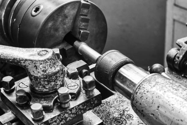 Manual lathe machining process at A-1 Machining for custom part finishing