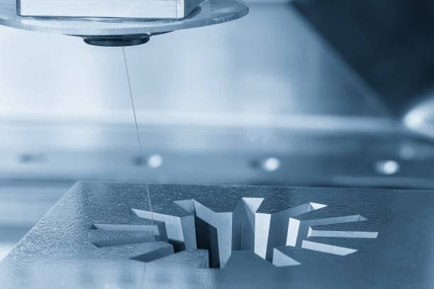 Precision EDM wire cutting machine processing complex metal parts