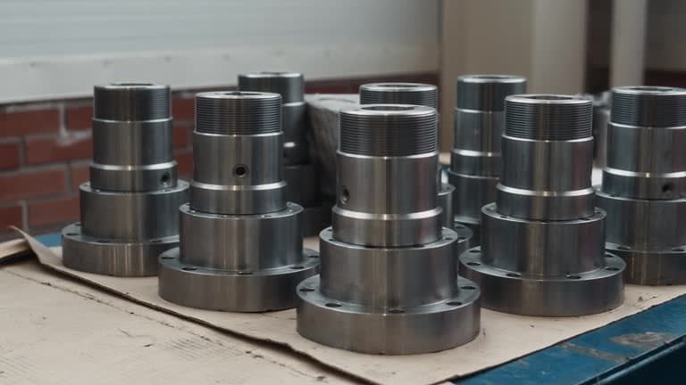 Threaded CNC metal components illustrating standard machining tolerance requirements.
