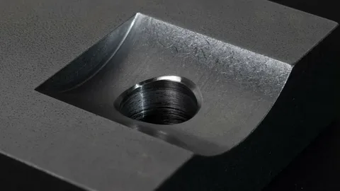 Spotface hole machined on a flat metal surface with a clean finish