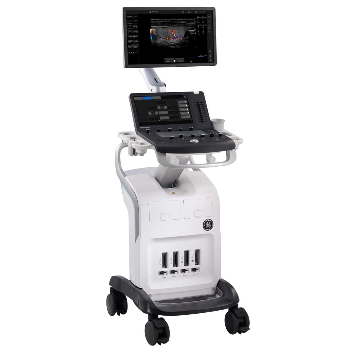 Rapidly prototyped medical diagnostic console on wheels featuring a display and control panel