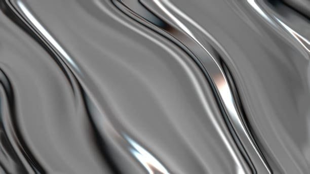 Wavy chrome surface with high reflectivity, highlighting the decorative and aesthetic applications of chrome.